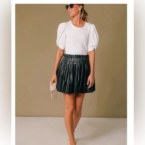 Black Pleated faux leather skirt DO+BE from Tuckernuck